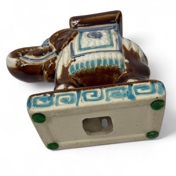 Vintage Indian Elephant Statue Decor Shelf Table Top Plant Stand Antique Ceramic - Picture 3 of 9
